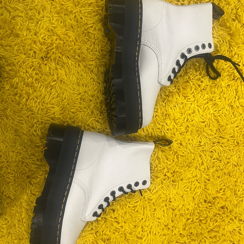 Dr. Martens White Combat Boots - Picture 3 of 6
